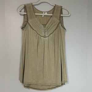 Cato Tan Sleeveless Blouse, Size M